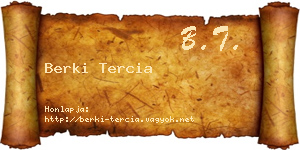 Berki Tercia névjegykártya